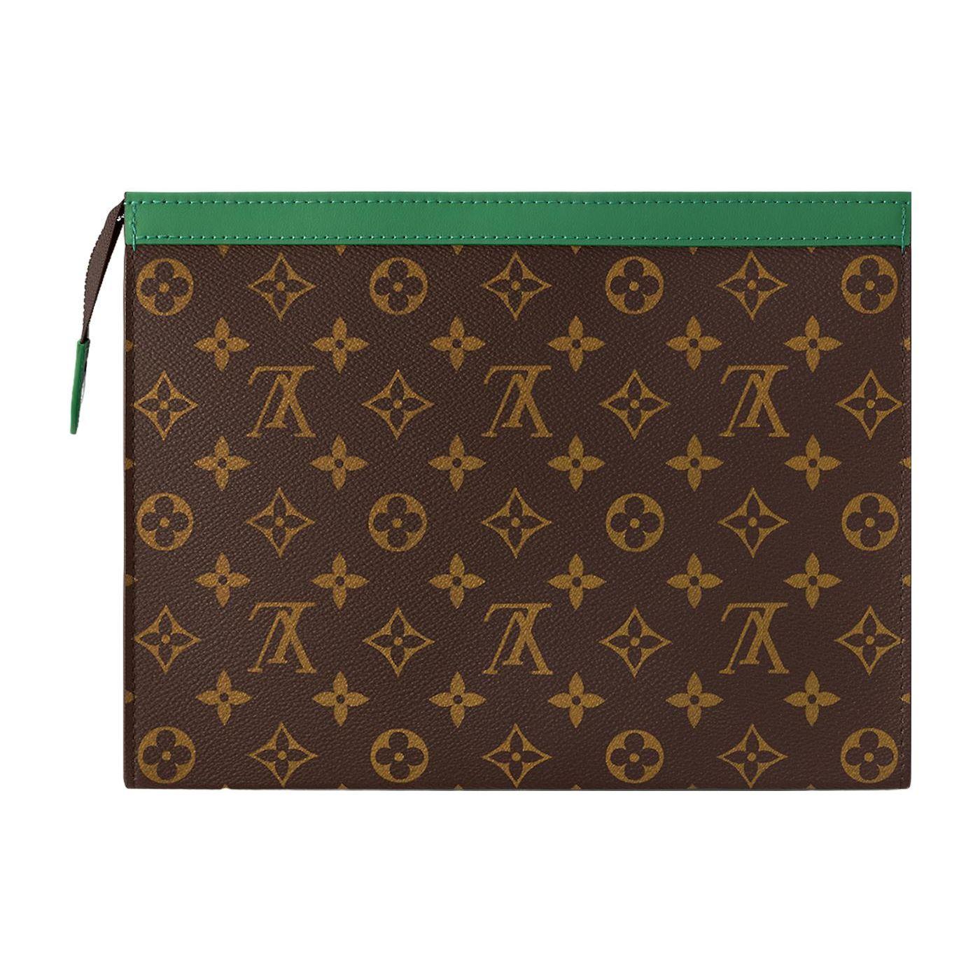 

Louis Vuitton Pochette Voyage Monogram Canvas Leather Toiletry Bag Men bags Green M82854 Basic Set (Bag+Dust Bag)