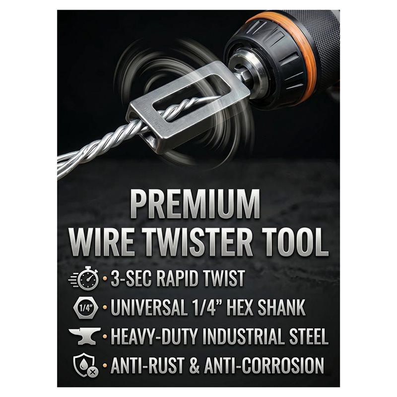 B97A-Wire Twister Tool W/H 1/4" Hex Shank 2X 9+ 2X 11 For Drill Electric Wire Twisting Tool For Fence Repair Rebar Tying