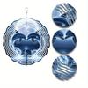 Romantic 2D Dolphin Wind Chime Metal Wall Art with Night Sky Glow for Indoor Outdoor Garden Patio Thanksgiving Decor
