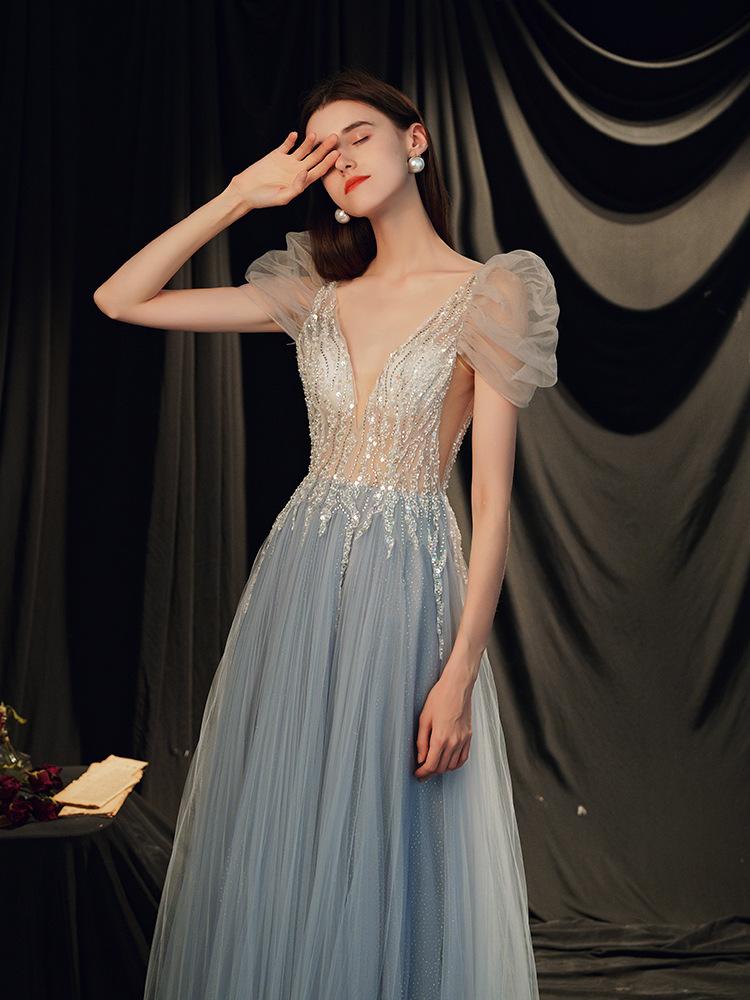 Toast Bride 1011 New Summer Evening Dress Temperament Engagement Dress Light Wedding Dress Usually Wear