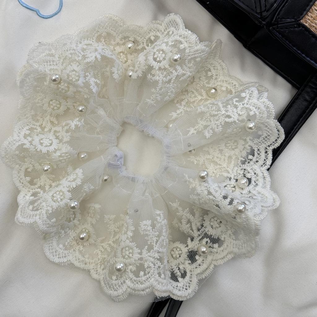 Großes Haarband elastische Accessoires für Frauen Mädchen zum Binden Gummi koreanisch Scrunchie Designer Perle beliebt Kpop führende Mode