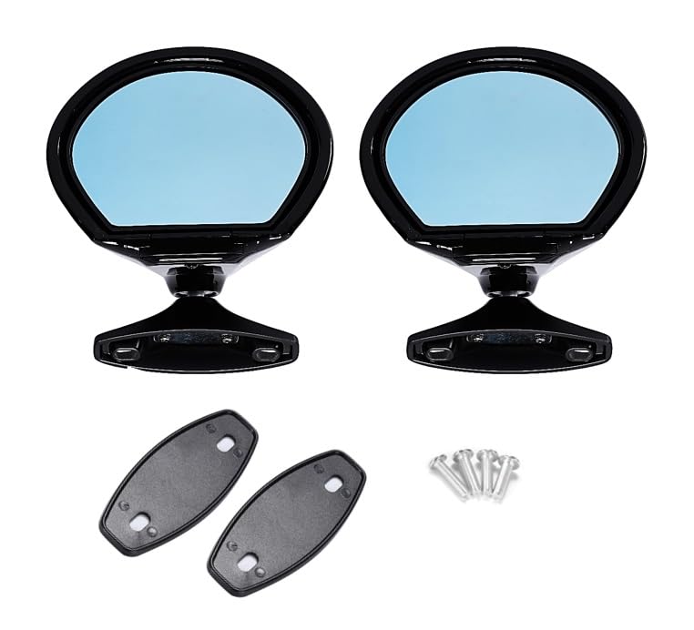 

Sebring retro motorcycle side mirrors with blue set of left and classic suitable for classic cars such as Rover Italian classic and historic Durable чёрный