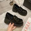 British style platform thick heel loafers women's 2024 new fashion trend design casual single shoes sweet small leather shoes