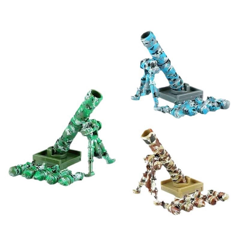 WW2 MOC-Military Building Blocks, Solider Figures, Weapons Machine Guns, Bricks Accessories, RPG Gatling, NSV Mortar, Halloween