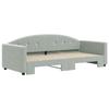 VidaXL Daybed with Trundle Bed Light Grey 90x190 Cm Velvet 3197314
