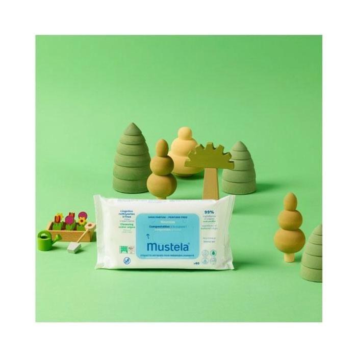 Mustela Compostable Unscented Cleaning Wipes X60