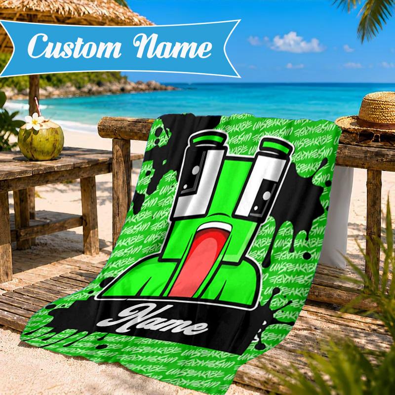 Custom Name Space Alien Un-speakable Beach Towel Microfiber Beach Towel, Lightweight and Quick-Dry, for Summer Travel, Swimming Pool Gift