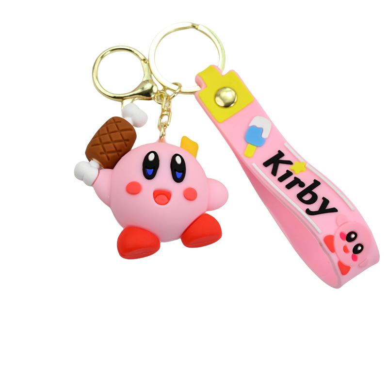 

Anime Creative Kirby Cartoon Doll Keychain Pendant Couple Bag Pendant Kirby Food Three-Dimensional Doll Car Keychain Pendant