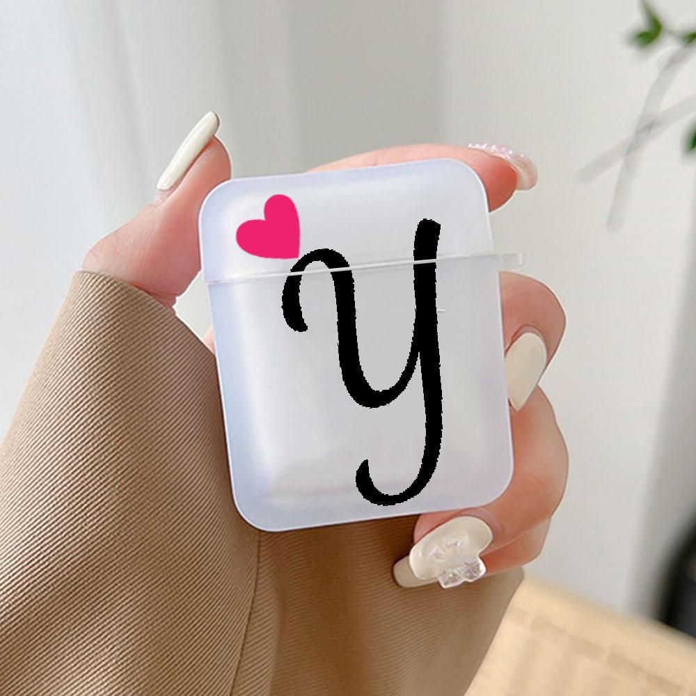 Initial Letter A Z Love Heart Earphone Case for Airpods 4th 3rd Pro 3 2 Cover for Airpod 2 3 1 Protective Accessorie Shell Funda
