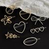 Simple Versatile Alloy Hollow Hair Clip Multiple Shaped Bangs Hairpin Headwear Hair Accessory for Female