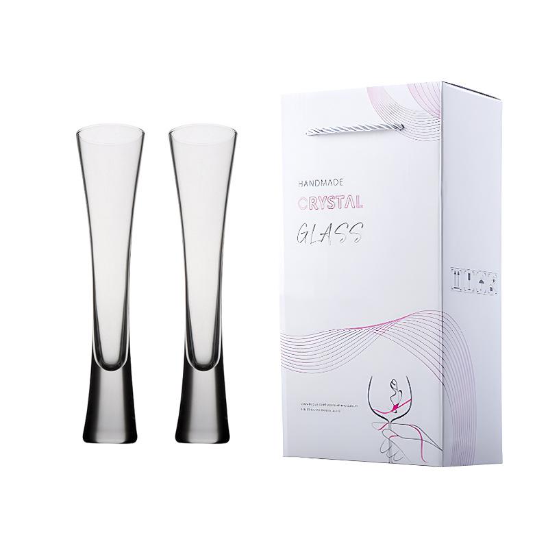 

Креативный набор бокалов для шампанского в форме песочных часов Элегантная хрустальная посуда для подарков Юбилей Романтический ужин Роскошная барная посуда 2PCS transparent