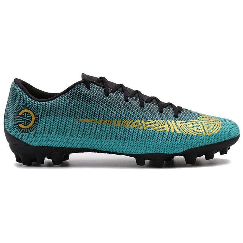 Nike Summer Assassin 12 CR7 Cristiano Ronaldo Non-Slip Durable Soccer Shoes Men Soccer Shoes Cyan AQ0336-390