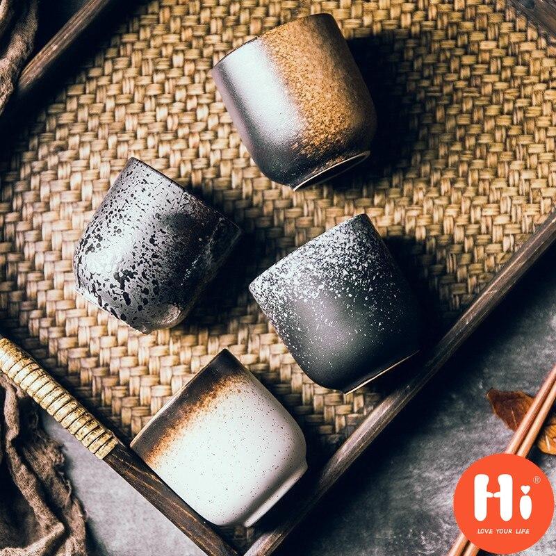 Keramický šálek na čaj, kancelářský šálek na vodu, kameninový keramický ručně malovaný šálek na čaj, 150/200 ml