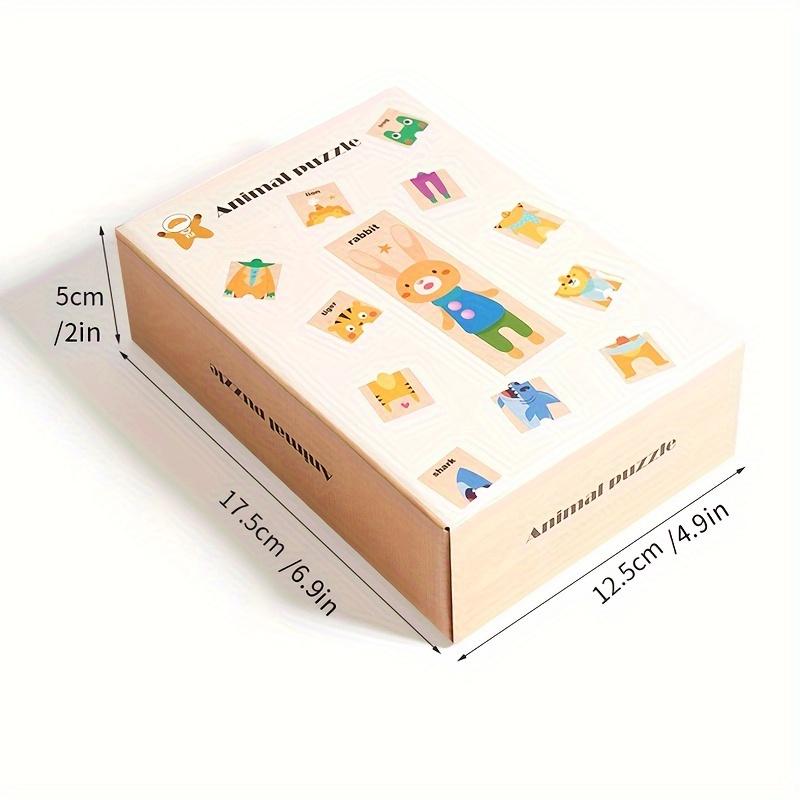Puzzles Wooden For Toddlers Vibrant Multi-Colored Animals Zoo Matching Game Wood Peg Puzzles For Baby Kids Educational Learning Toys Gift