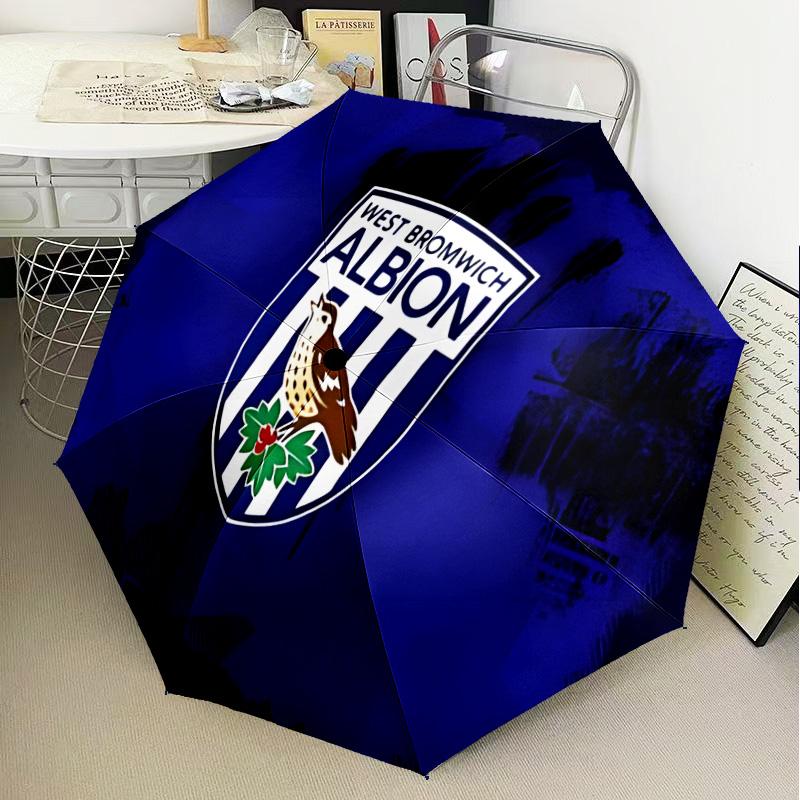 Bromwich Albion  Automatic Folding Umbrella - 8-Rib Travel Umbrella with Auto Open/Close & Portable Gifts for Holidays or Birthdays