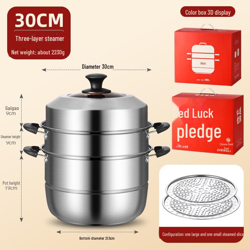 "Stainless Steel Multi-Layer Household Soup Steamer"