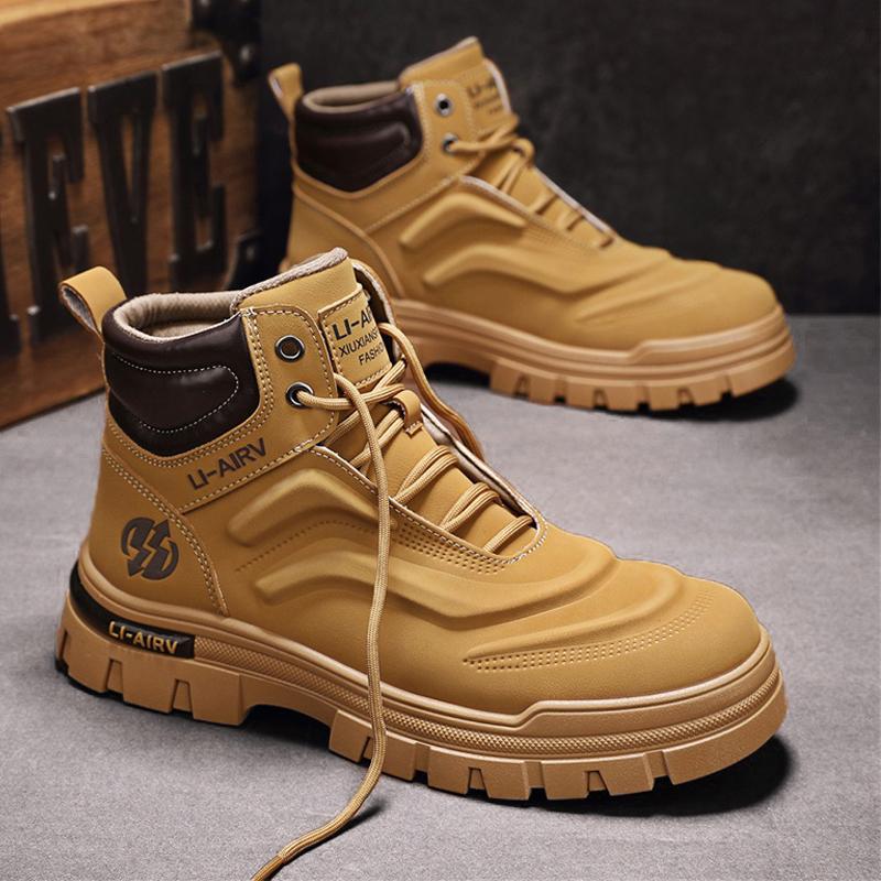 Martin Boots Men's 2025 New Summer High-top British Style Tooling Leather Boots Thick-soled Mid-top Leather Shoes Men's Locomotive Boots