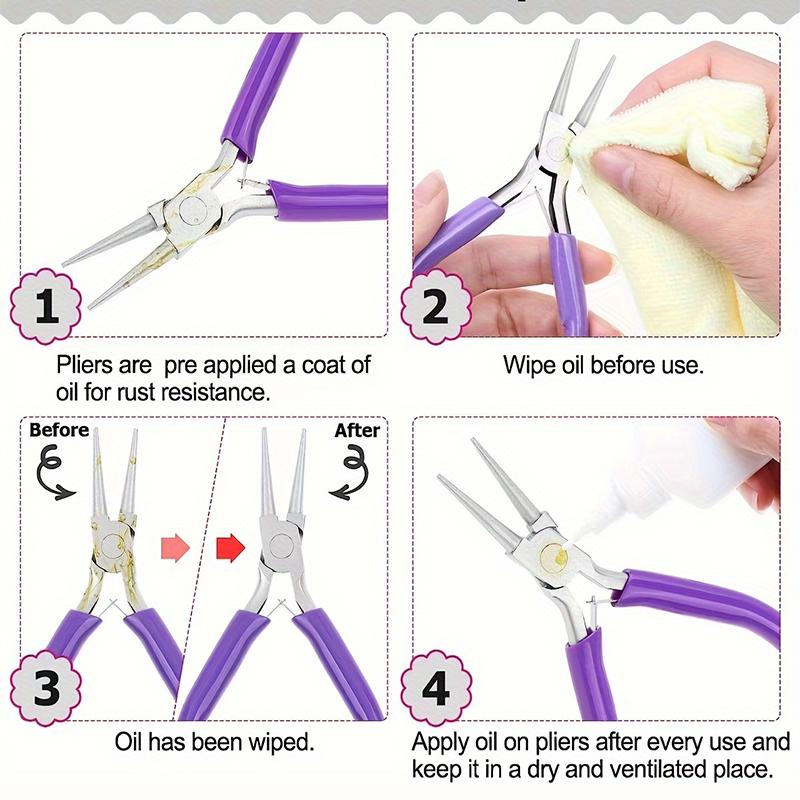 Mini Jewelry Pliers Set Diagonal Pliers Round Bent Needle Nose Cutter Handcraft Beading Insulated Plier For DIY Jewelry Tool