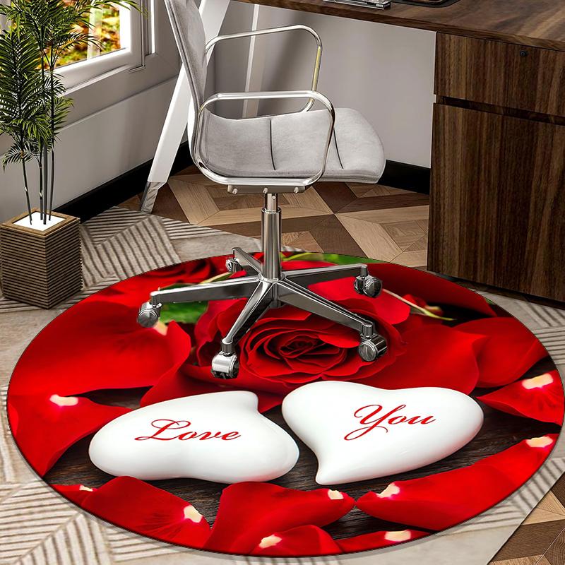 

Blue Roses And Butterflies round carpet Chair cushion Round Entryway Rug, Soft Round Rugs for Living Room, Bedroom, Circle Carpet decor gifts Diameter 60cm
