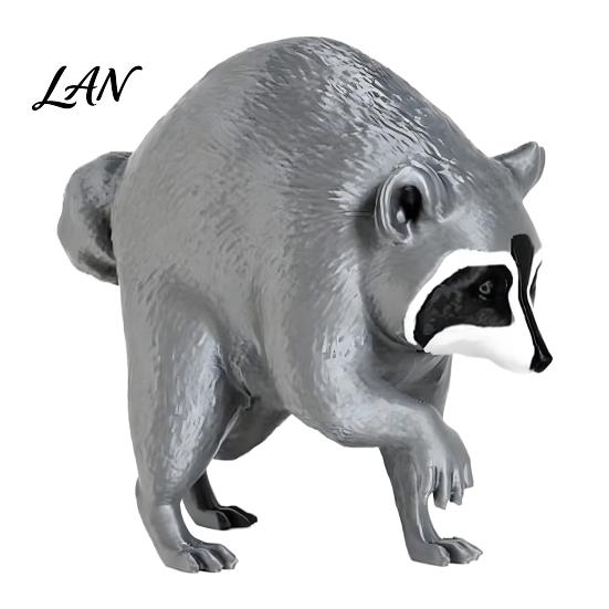 Living Room Ornament 3D Printed Raccoon Figurine, Realistic Animal Statue, Decorative Desktop Modern Figurine Decor for Home Bedroom And Office Table