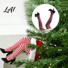 Animated Holiday Tree Decorations Christmas Swinging Hanging Santa Electric Leg Ornament Legs for Tree Plush