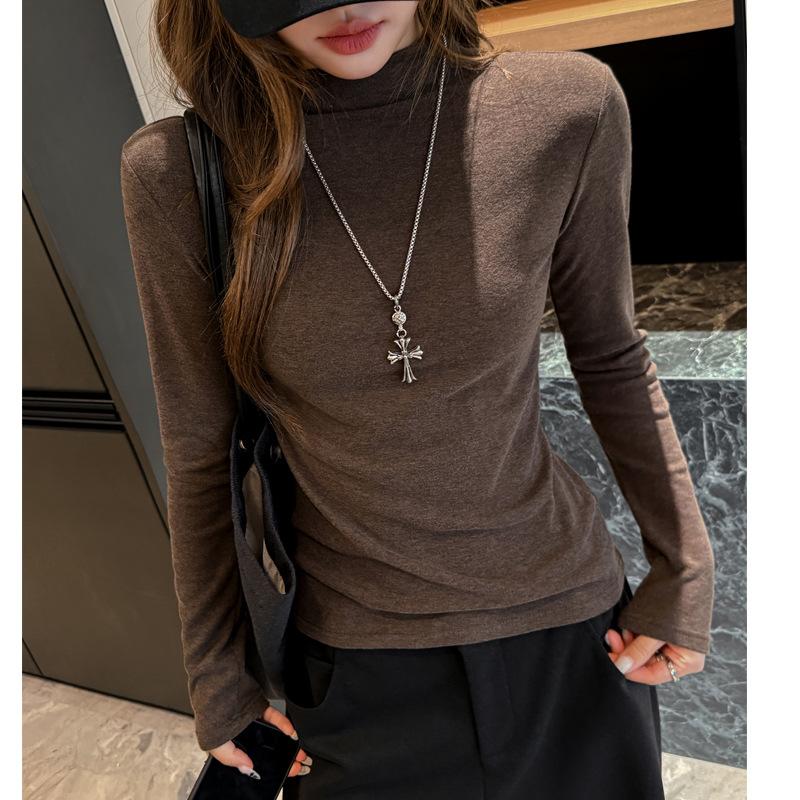Women S Slim Fit Long Sleeve Turtleneck Base Top Versatile Casual Outerwear