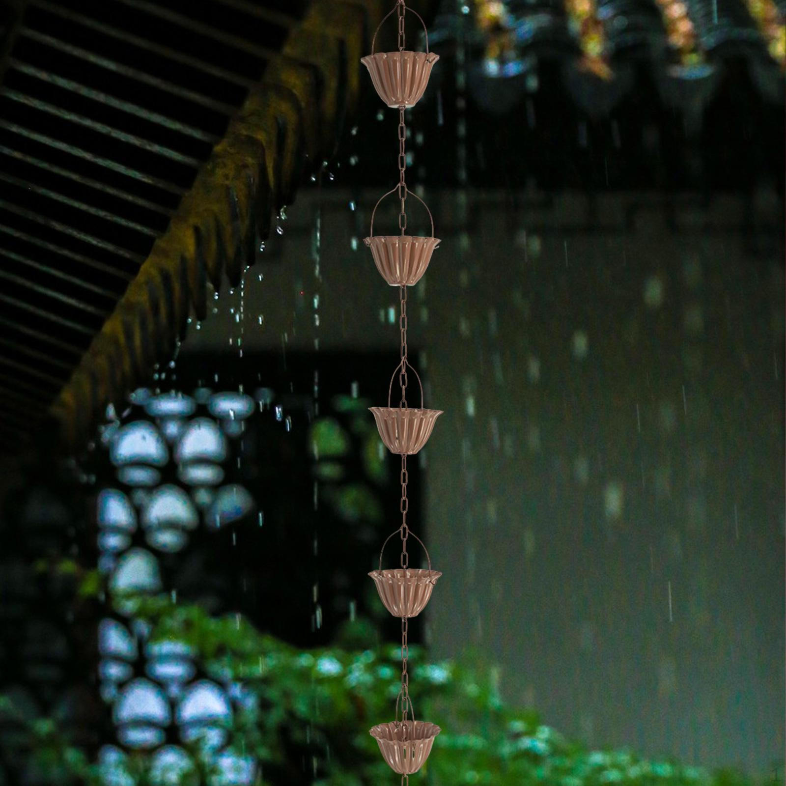 

3,3-футовая дождевая цепь, колокольчики для улавливания дождевой воды, декор для дома, металлические водостоки Style D