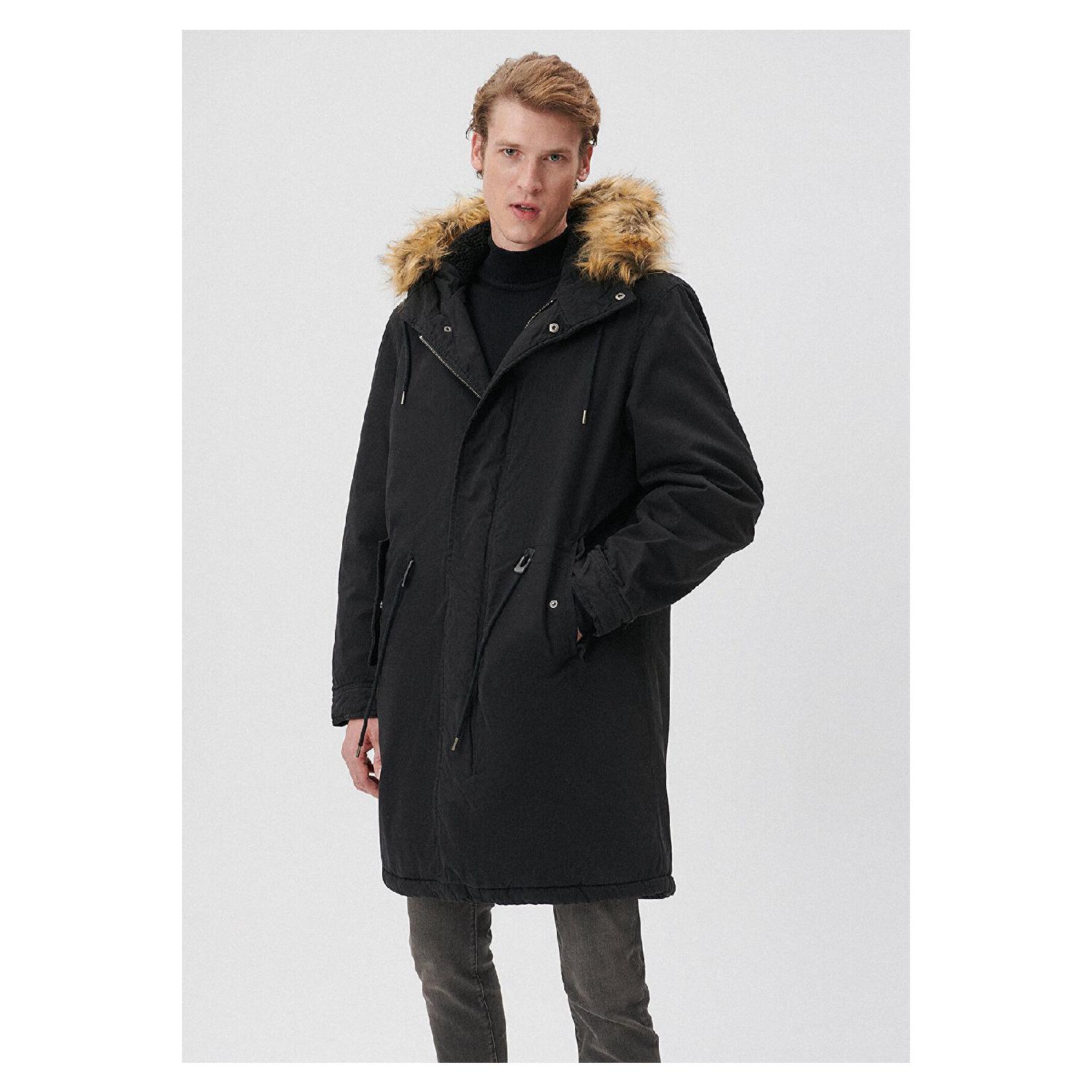

Black Long Parka With Fur Collar Oversize / Wide Cut 0110108-900 XS