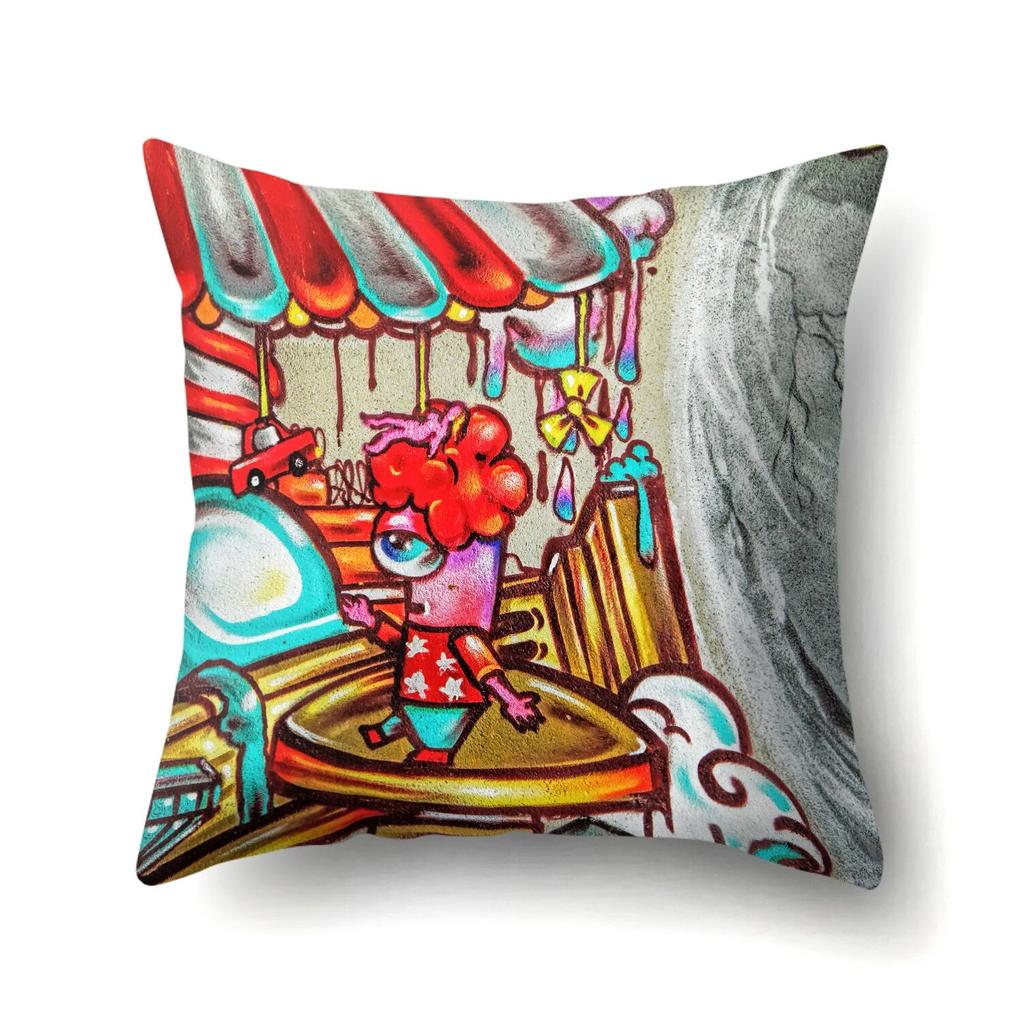 Graffiti Pillowcase Office Cushion Cover Living Room  Lumbar