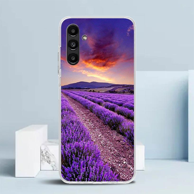 Purple Lavender Flowers Phone Case For Samsung Galaxy A17 A37 A57 A16 A15 A14 A13 A56 A55 A54 A53 A36 A35 A34 A33 A26 A25 A24 A2