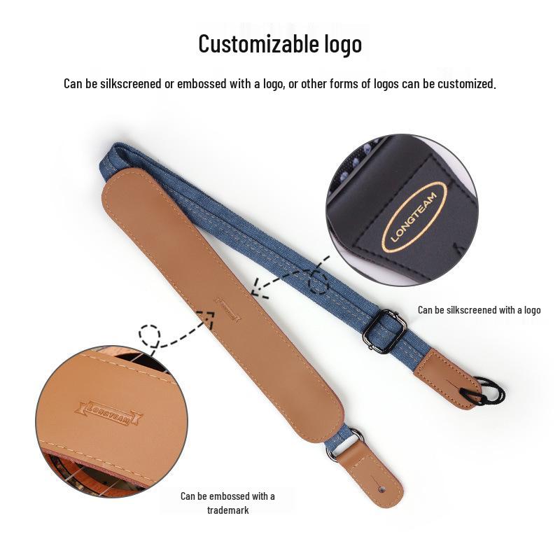 Customizable Wide Denim Ukulele Shoulder Strap for Pressure Relief