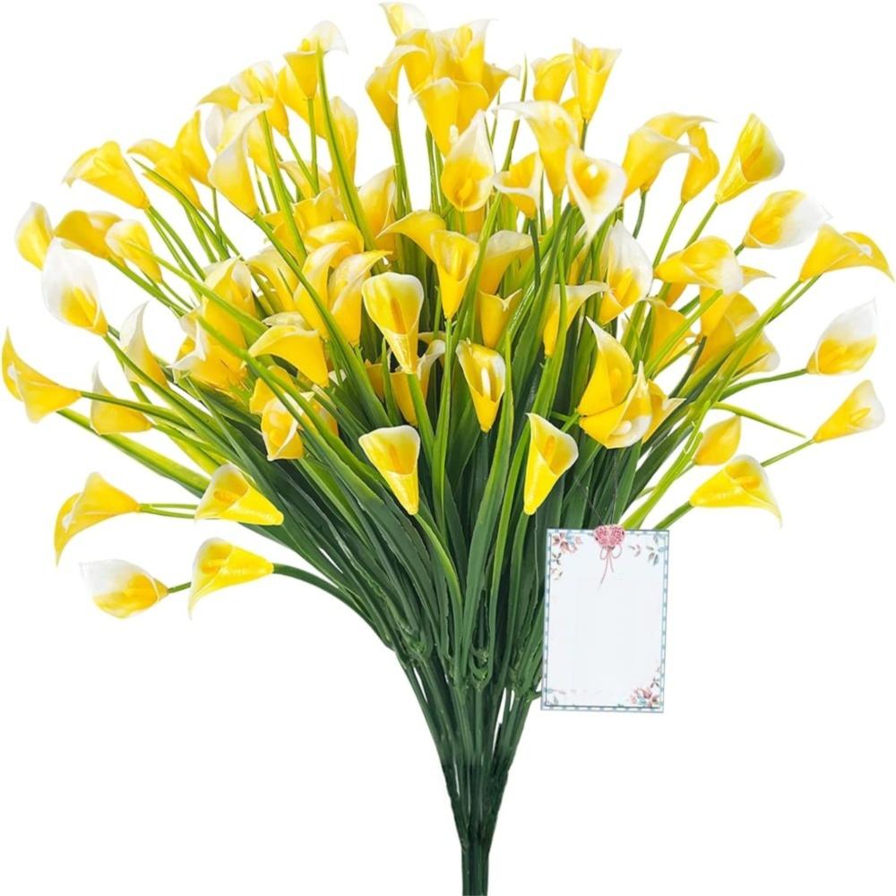 1/2/5Pcss Plastic Calla Lily Artificial Flowers UV Protection Fake Plant Indoor Decor