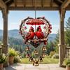 Sunlight Catching Home Decor Heart-Shaped Couple Wind Chime, Honeybee Gnome & Red Bird Outdoor Hanging Decor, Decorative Doorbell