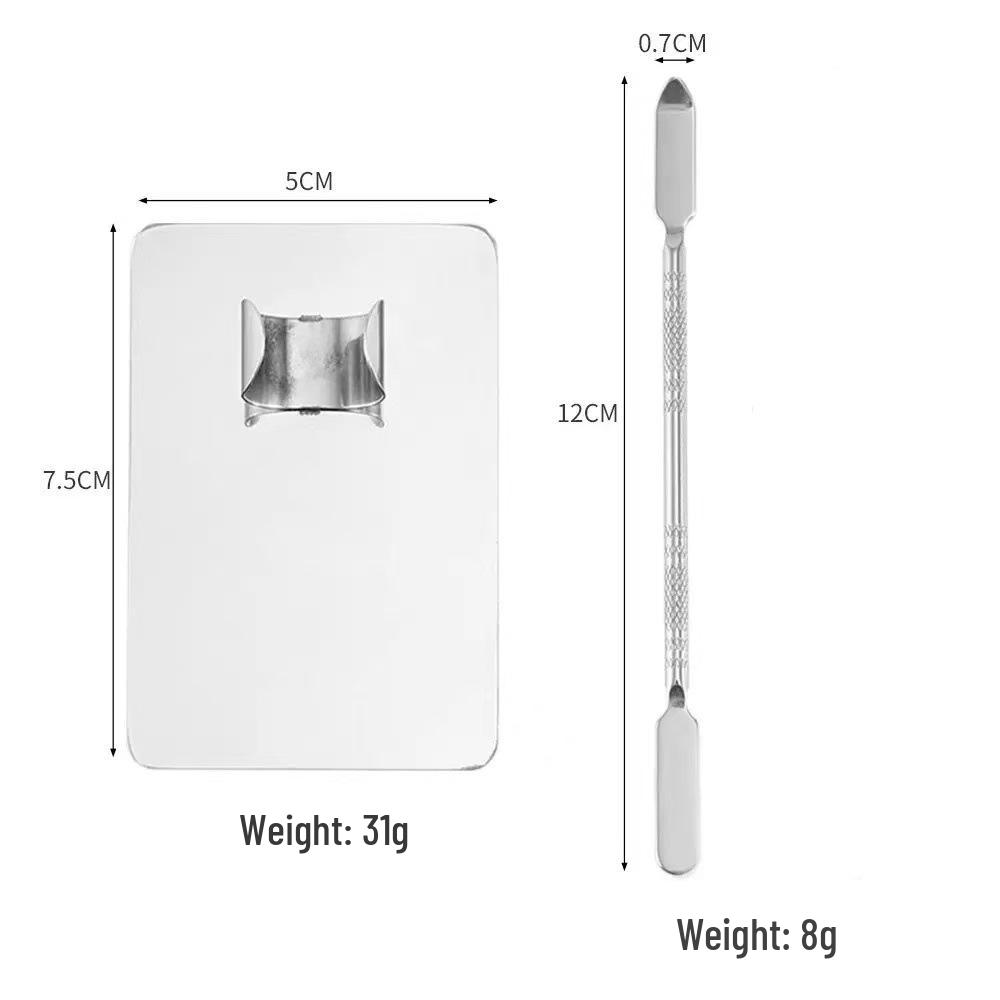 Stainless Steel Makeup Mixing Palette Set for Foundation, Lipstick, Nail Art