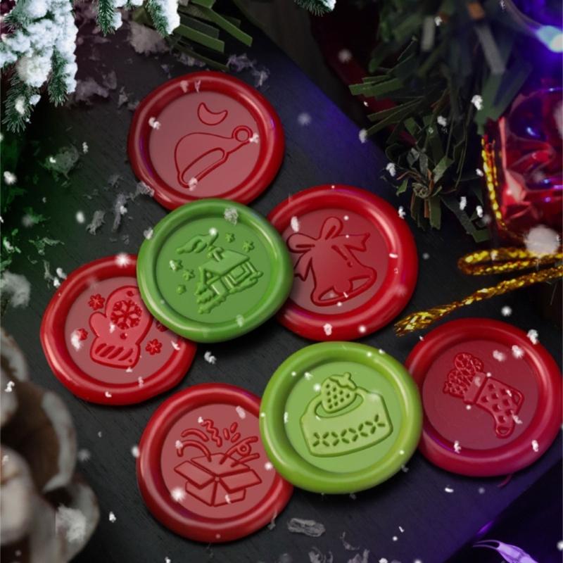 5 Pz Testa Timbro Sigillo a Tema Natalizio Testa Timbro Scrapbooking per Sigillo Busta Biglietto di Natale Inviti Abbellimento