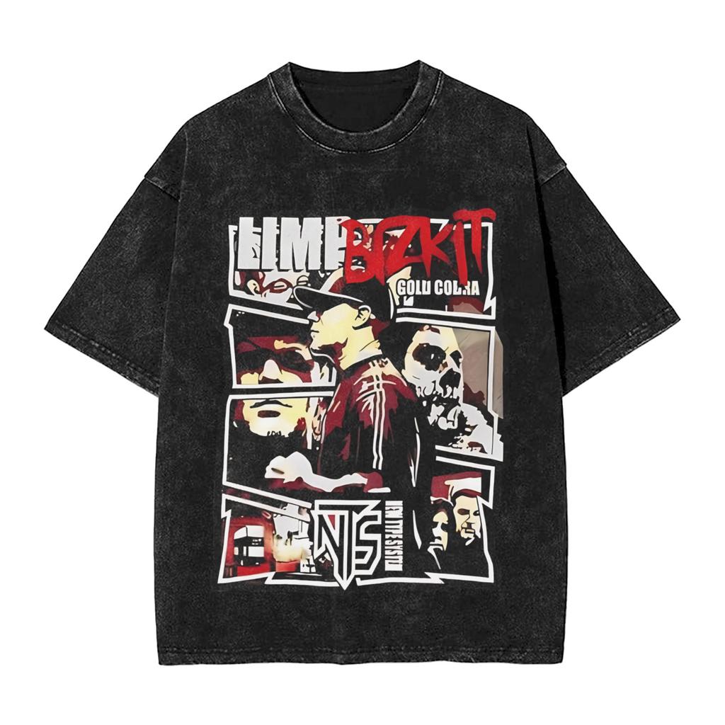 Rock Band Limp Bizkit Album Graphic 2025 Men T Shirt Washed  Funny Tees Short Sleeve Round Neck T-Shirt 100% Cotton Gift Tops