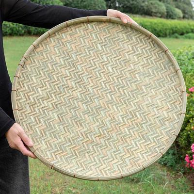 Handmade Bamboo Copper Wire Winnowing Basket - Farmhouse Style Drying Tray