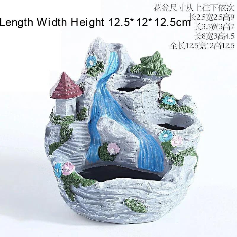 

Креативные цветочные горшки из смолы под камень, Микро-ландшафт, Большой калибр, Для дома, Домашние, Садовые, Имитация, 1 шт.