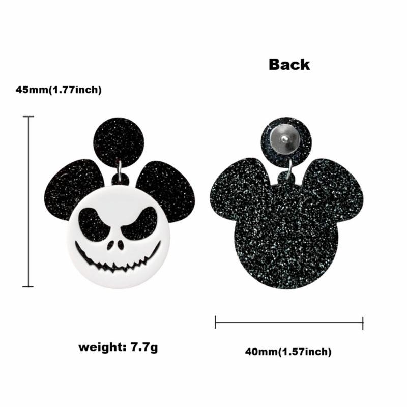 Halloween Earrings Mouse for Head Dangle Earrings Holiday Acrylic Pumpkin Eardrops Bats Dangle Jewellery Spooky Cute gif