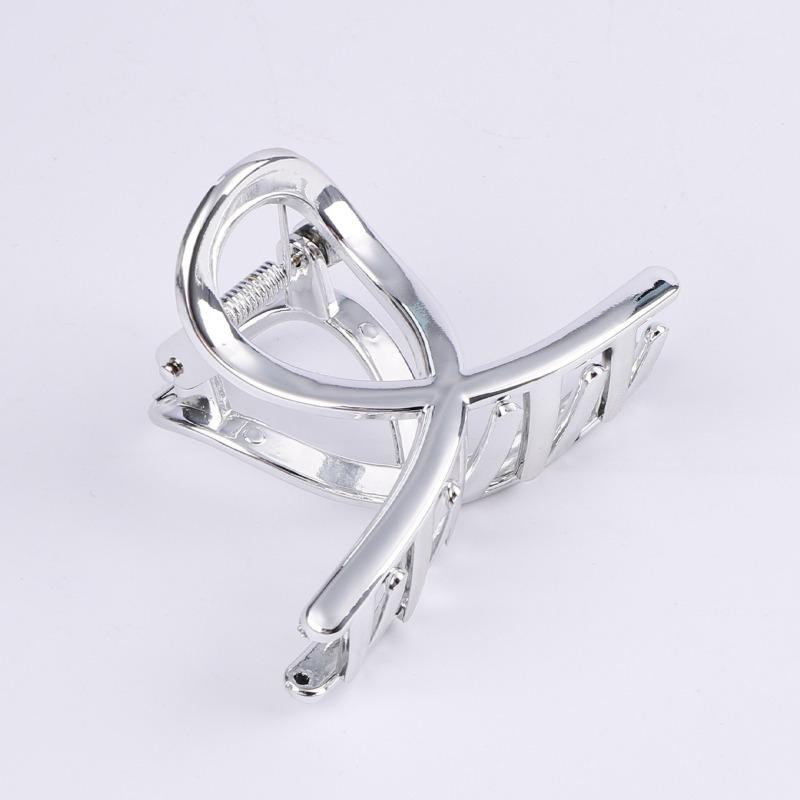 New Style Hair Clip Imitation Metal Plated Grab Clip Silver Large Grab Clip High-grade Light Luxury Accessories Hair Accessories