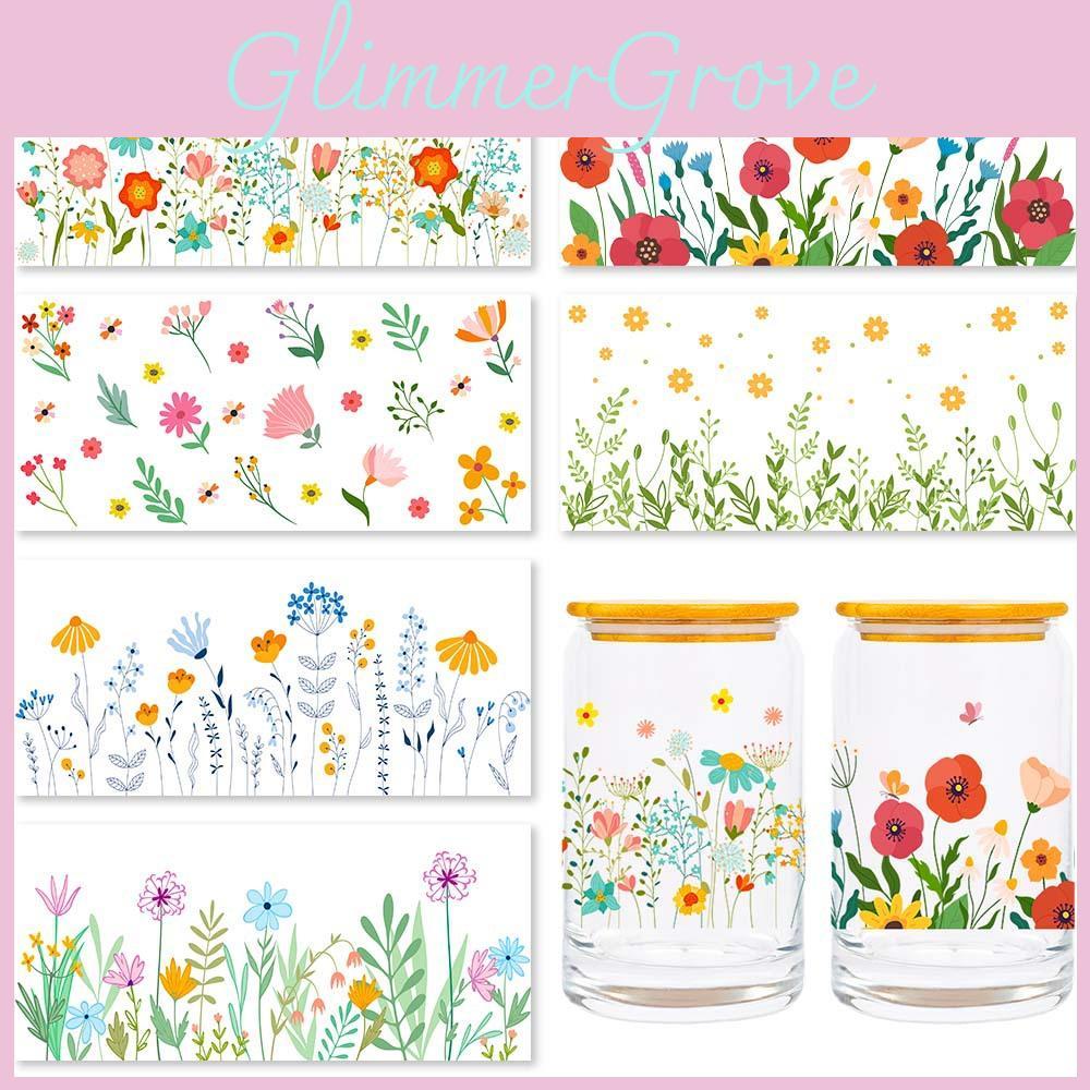 Blumen- und Blumenmuster Wassertasse Transferaufkleber für Heimdeko Büro