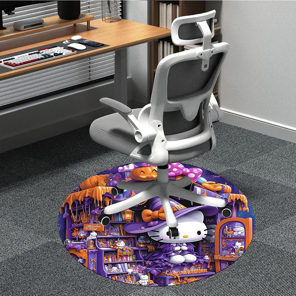 

1pc Hello Kitty Chair Carpet for Office, Indoor Non-Slip Polyester Fiber Carpet, Machine Washable, Durable Construction yy251205153 80cm by 80cm