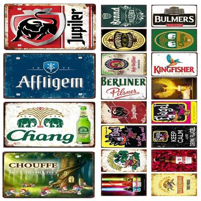 Vintage Jupiler Marke Flugel CHOUFFE Bier Auto Aluminium Retro Metallschild Plakette Bar Werkstatt Raum Man Cave Garage Club Wanddekoration