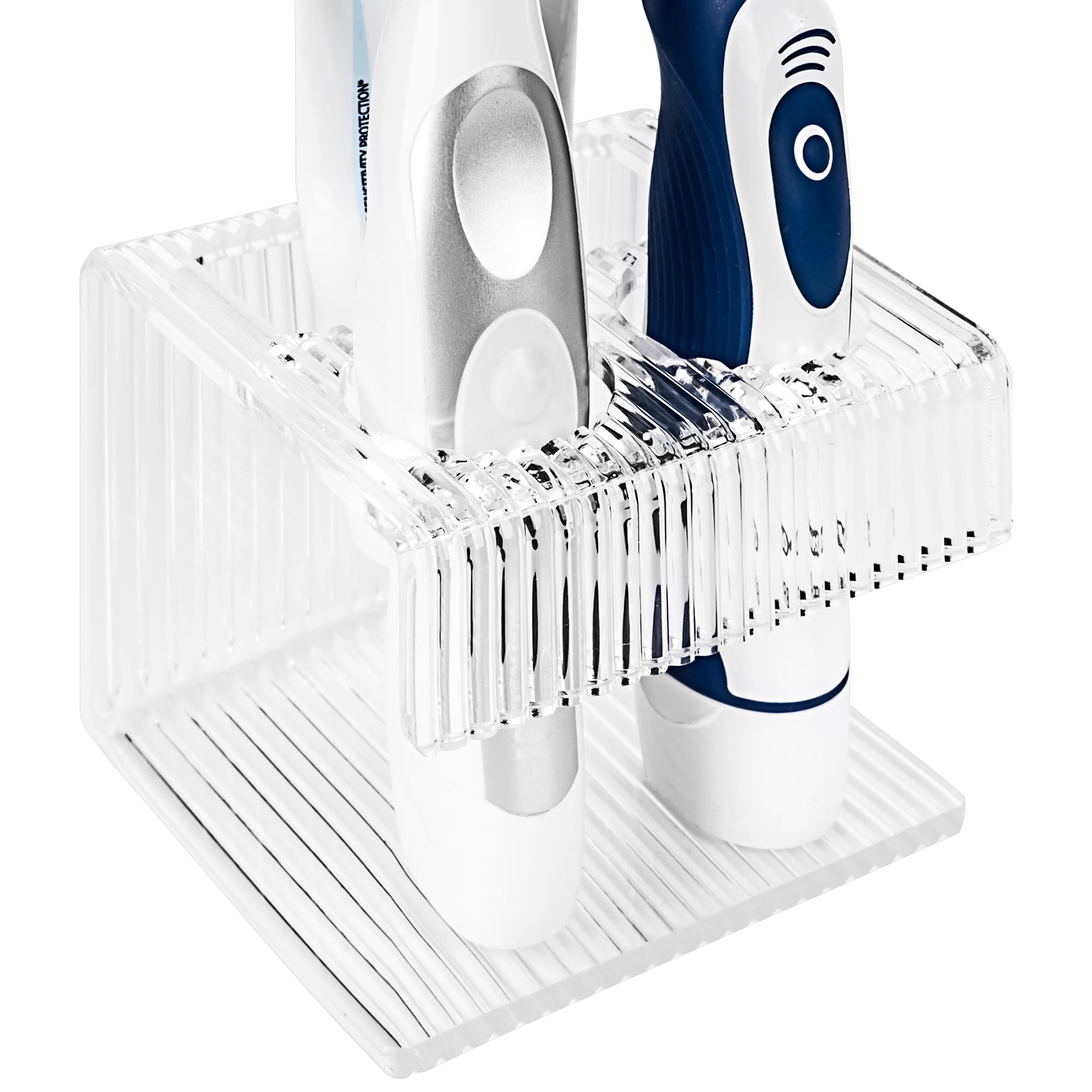 

Linkidea Electric Toothbrush Holder for Bathroom and Acrylic Adhesive Organizer Compatible with iO Philips and Aquasonic Wall-Mounted Shower, Oral-B