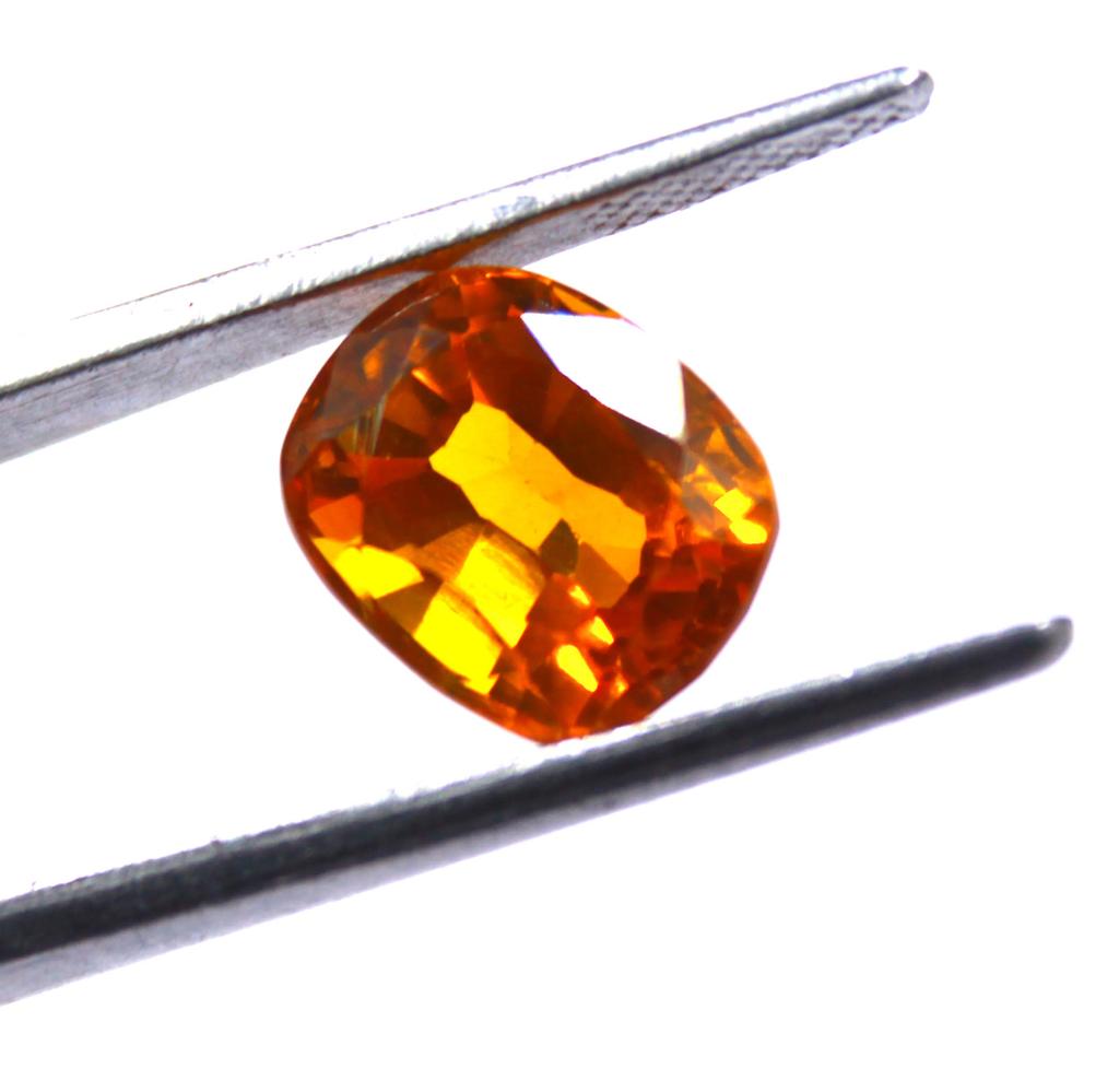 7.85 Carat Excellence Quality Certified Cushion Cut Orange Sapphire Sri Lanka Gemstone SN14