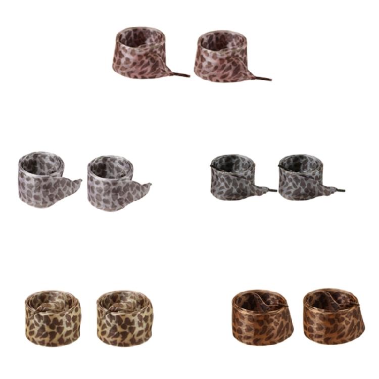 1 Pair Leopard Print Sheer Gauze Shoe Laces for Women Casual Shoes Sneakers 4CM Width Decorative Shoelaces Shoestrings