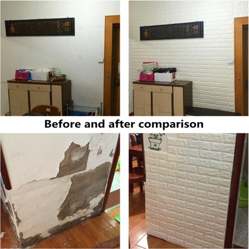 10PCS 3D Wallpaper PE Foam DIY Wall Stickers Home Decoration Wall Decoration Embossed Masonry Living Room Bedroom Background Decoration