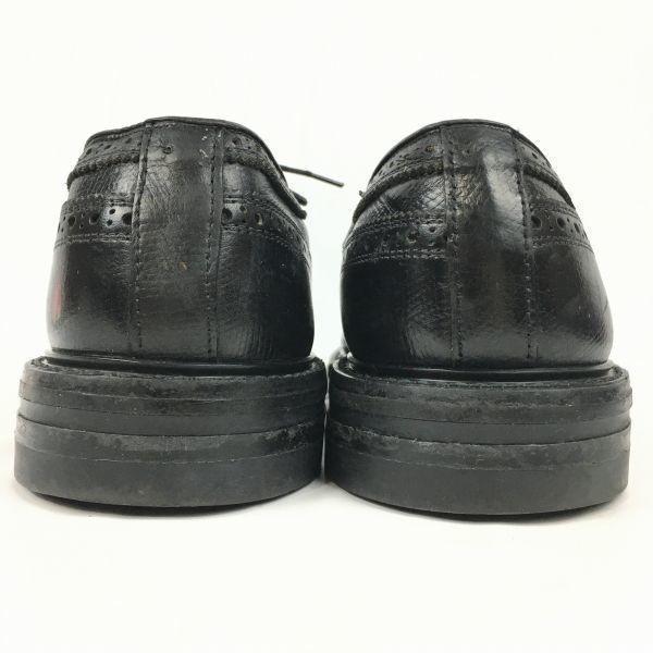 70s Vintage ANSI Z41.1-190 Steel Toe Long Wingtip Safety Shoes Black Size 7.5D / 25.5cm(USED)