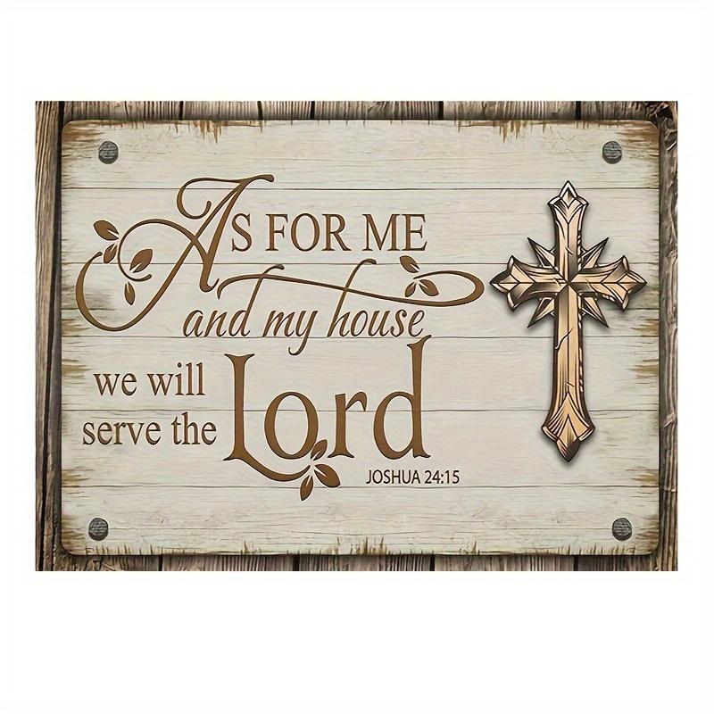 Christian Cross Placemats Set of 4 Bible Verse Design Linen Table Mats for Kitchen Dining Home Decor Gift 4PCS