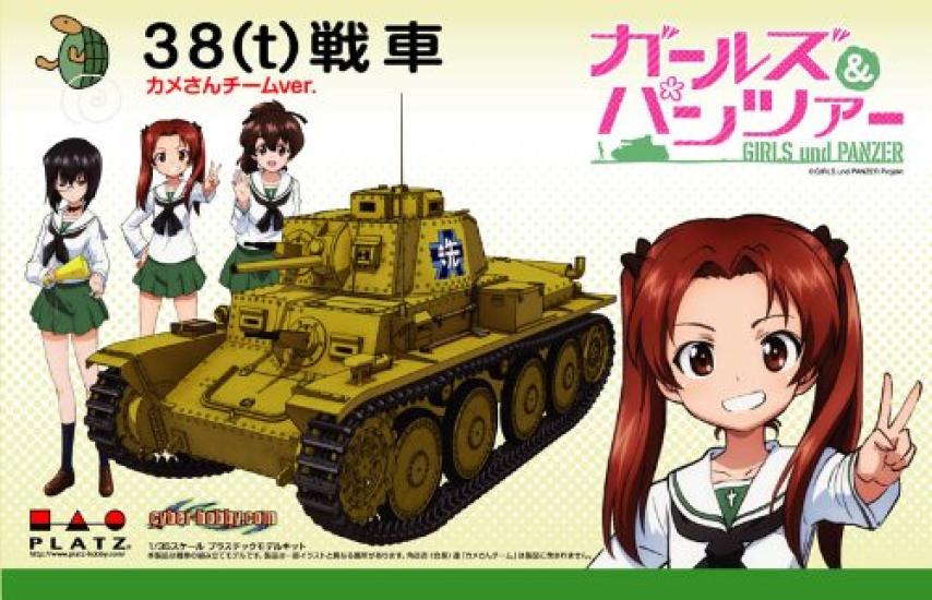 Platts Girls Panzer 38 Tank Team Ver Scale Plastic Model & (t) Kame-san 1/35